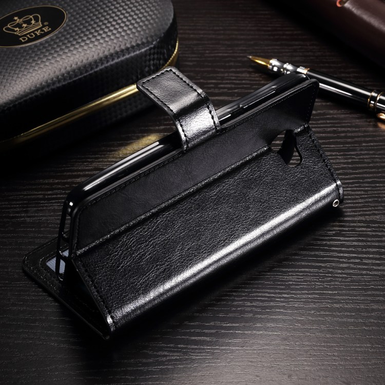 Crazy Horse Wallet Phone Case Leather Flip Cover for Huawei Y6II Compact - Black-3