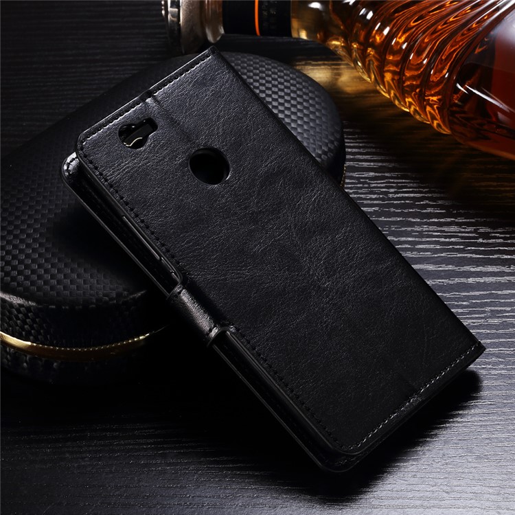 For Huawei nova Crazy Horse Wallet Stand Leather Magnetic Case Cover - Black-2
