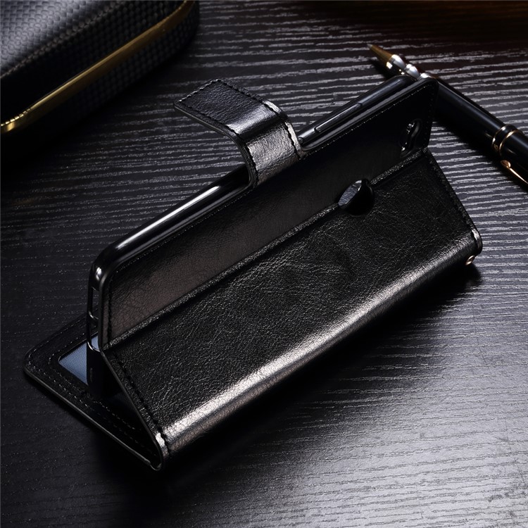For Huawei nova Crazy Horse Wallet Stand Leather Magnetic Case Cover - Black-3