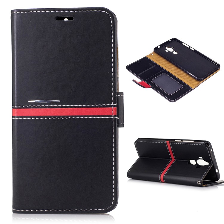 Graceful Stitching Wallet Leather Mobile Phone Case for Huawei Mate 9 - Black-1