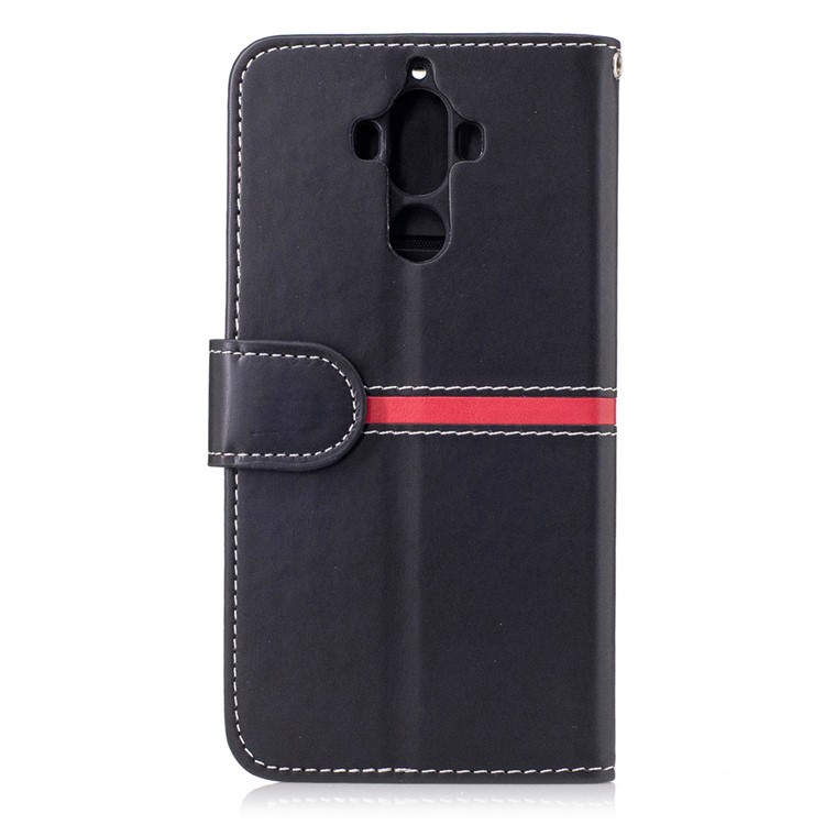 Graceful Stitching Wallet Leather Mobile Phone Case for Huawei Mate 9 - Black-2