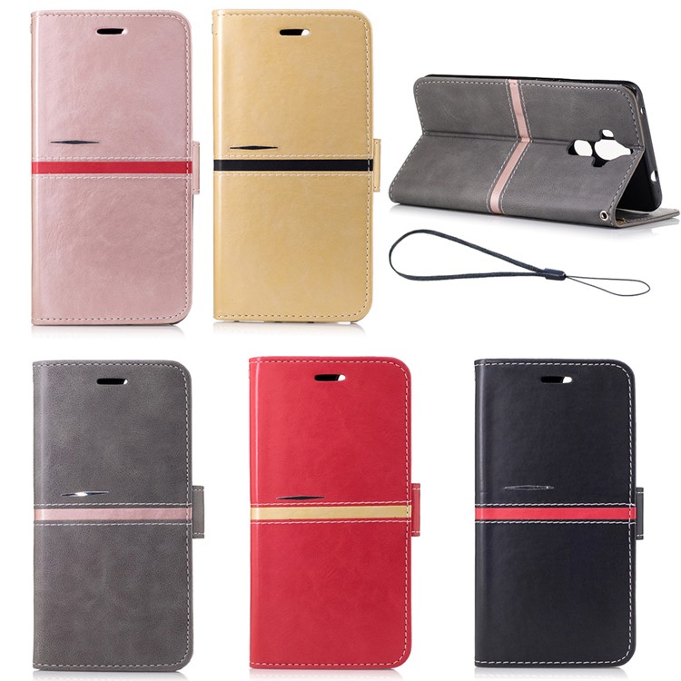 Graceful Stitching Wallet Leather Mobile Phone Case for Huawei Mate 9 - Black-9