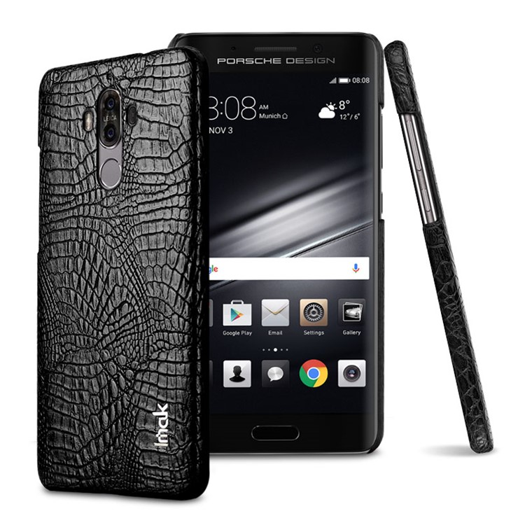 IMAK Ruiyi Series for Huawei Mate 9 Crocodile Leather Coated PC Phone Case - Black-1