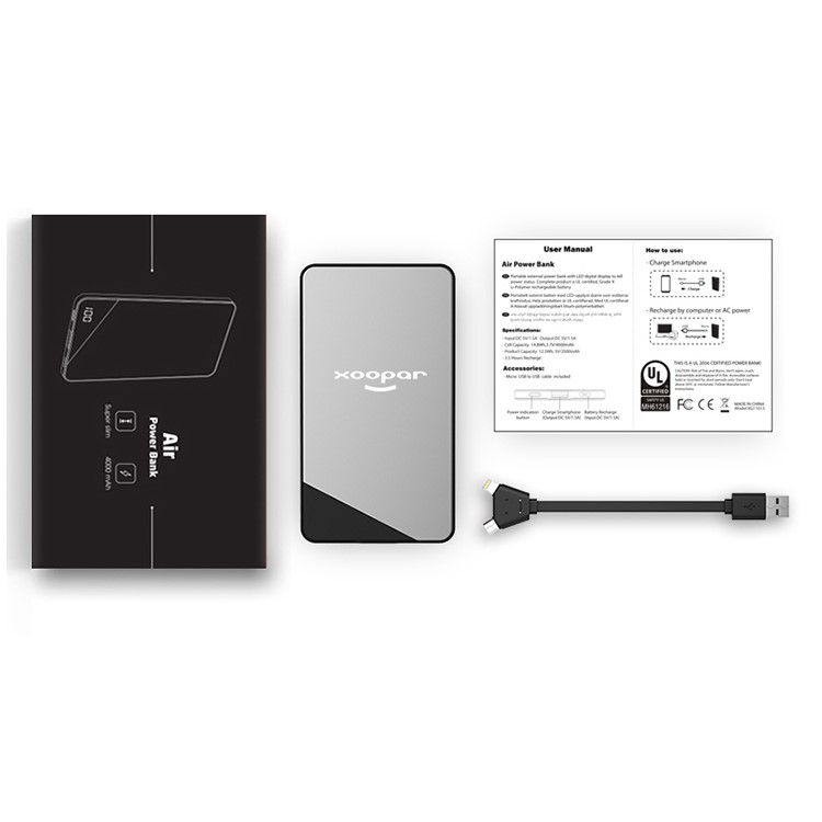 XOOPAR XG11013 Ultra-thin Mobile Phone Power Bank 4000mAh with Matte Surface - Digital Display Version-6