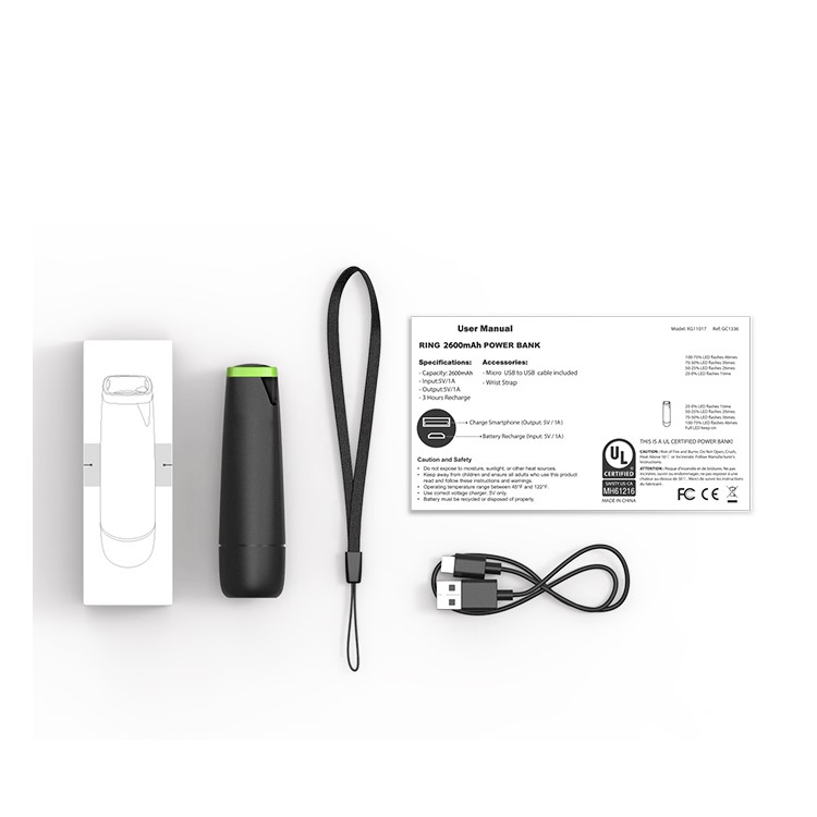XOOPAR XG11017 Ring Mini Portable Power Bank 2600mAh for Smartphones - Grey-11