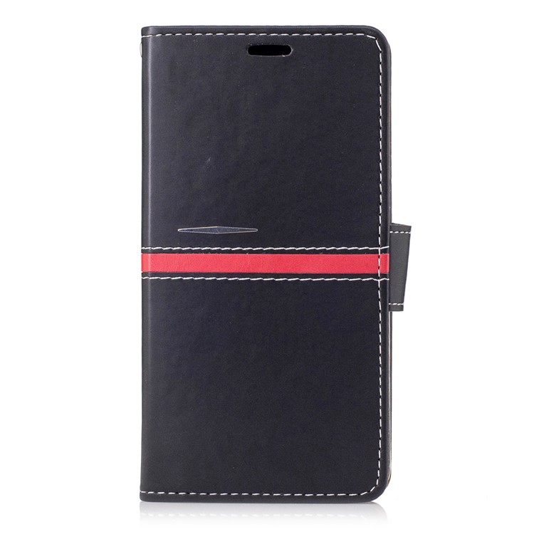 For Huawei P9 Lite / G9 Lite Graceful Stitching Wallet Leather Phone Case Stand - Black-1