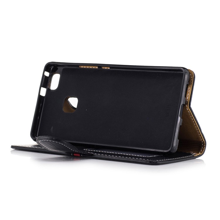 For Huawei P9 Lite / G9 Lite Graceful Stitching Wallet Leather Phone Case Stand - Black-4