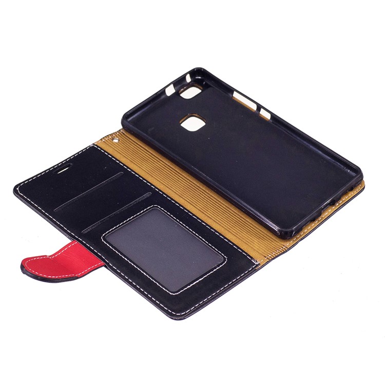 For Huawei P9 Lite / G9 Lite Graceful Stitching Wallet Leather Phone Case Stand - Black-7