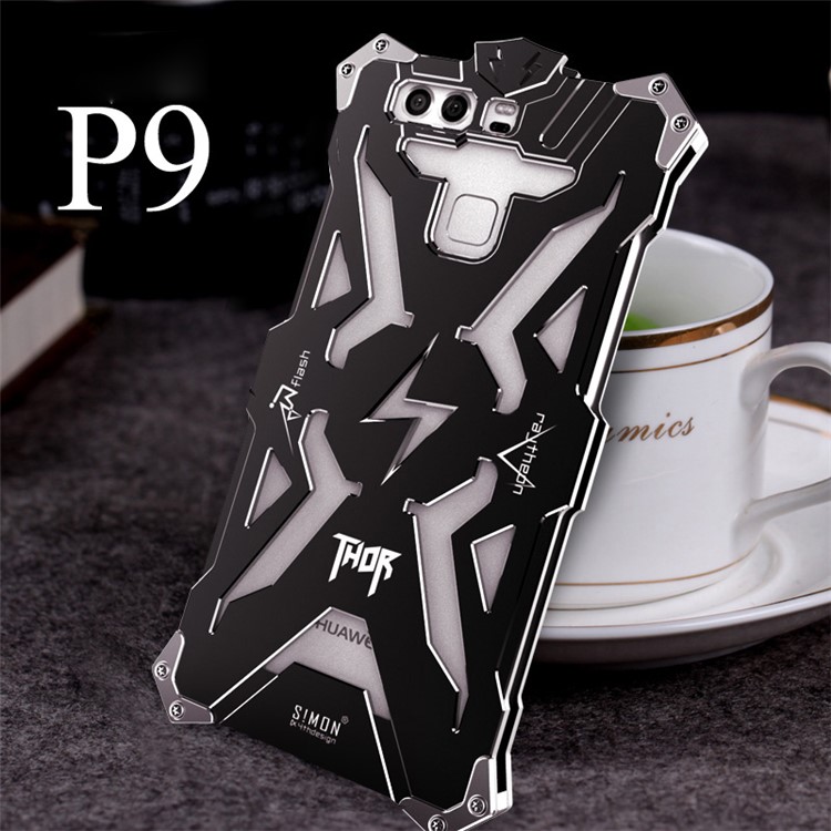 For Huawei P9 Super Cool Aviation Aluminum Metal Armor Phone Case Cover - Black-2