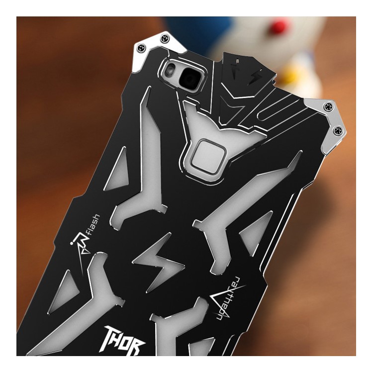 For Huawei P9 Super Cool Aviation Aluminum Metal Armor Phone Case Cover - Black-3