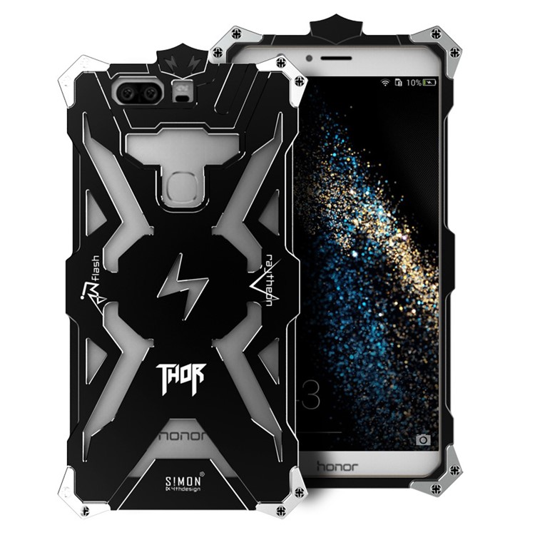 For Huawei Honor V8 Cool Metal Aviation Aluminum Armor Mobile Phone Shell - Black-1