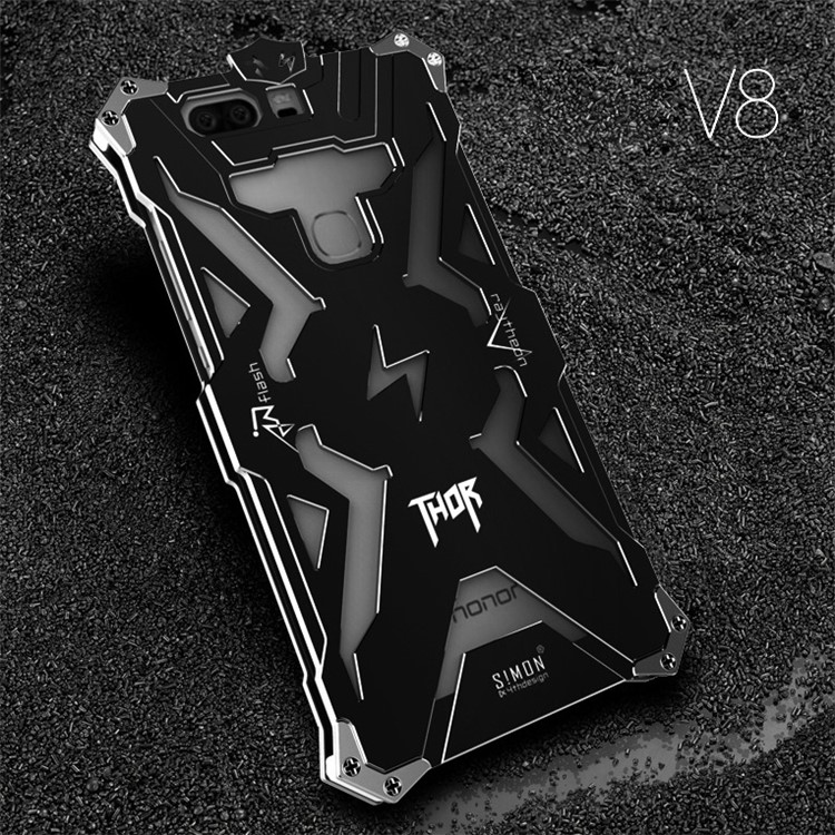 For Huawei Honor V8 Cool Metal Aviation Aluminum Armor Mobile Phone Shell - Black-2