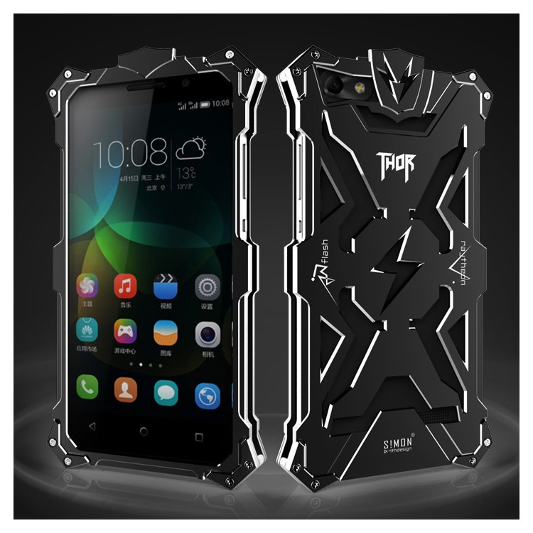 For Huawei Honor 4C Cool Metal Aviation Aluminum Armor Phone Casing - Black-1