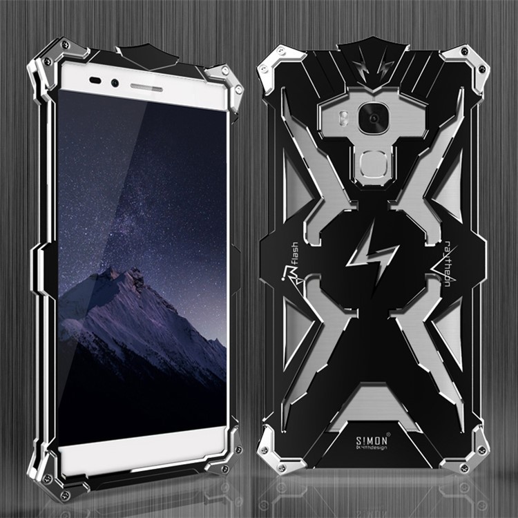 For Huawei Honor 5X/Honor Play 5X Punk Rock Aviation Aluminum Metal Armor Phone Cover - Black-1
