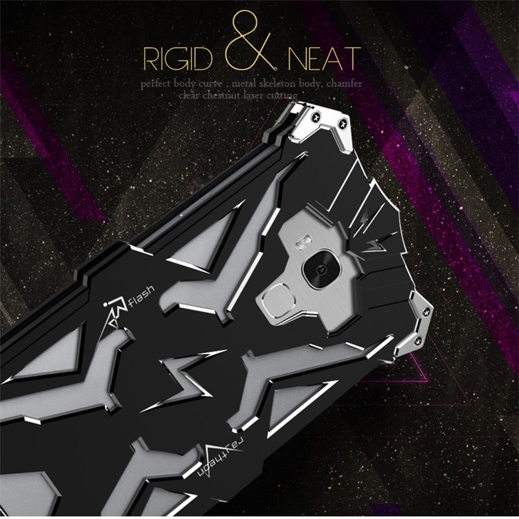 For Huawei Honor 5X/Honor Play 5X Punk Rock Aviation Aluminum Metal Armor Phone Cover - Black-2