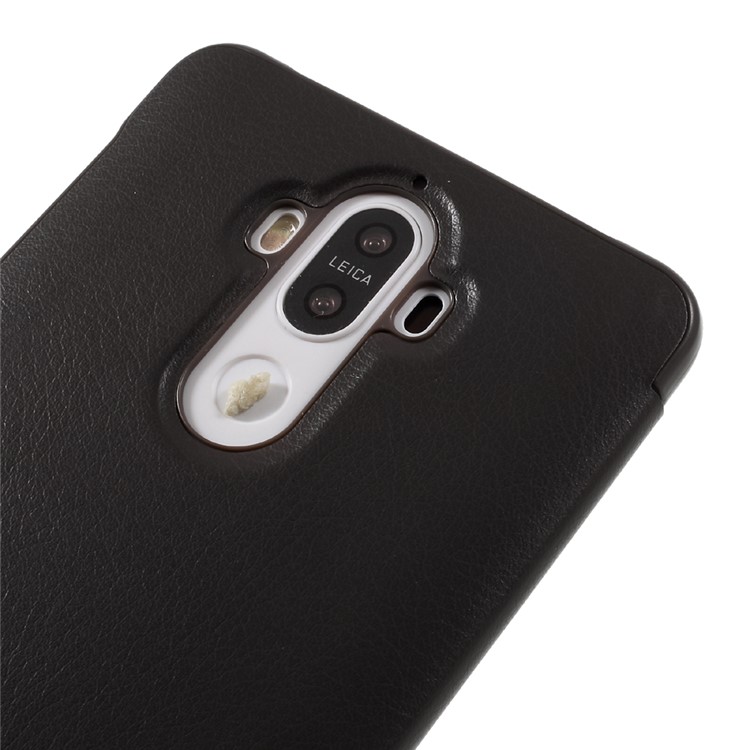 Full View Window Smart Leather Phone Case for Huawei Mate 9 - Black-7