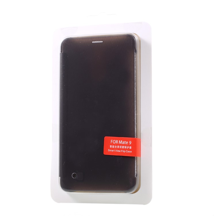 Full View Window Smart Leather Phone Case for Huawei Mate 9 - Black-9