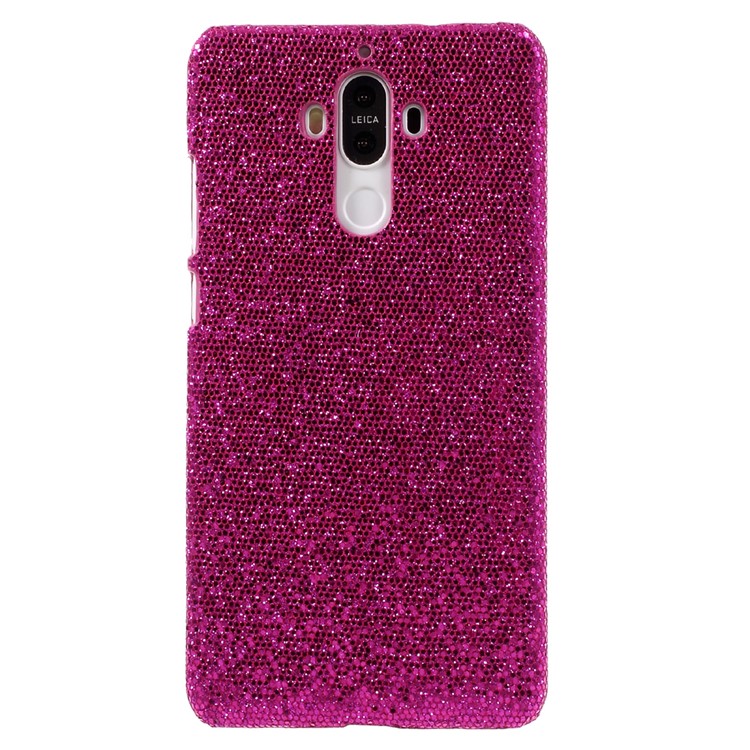 Glittery Sequins Leather Coated Hard Mobile Case for Huawei Mate 9 - Rose-1