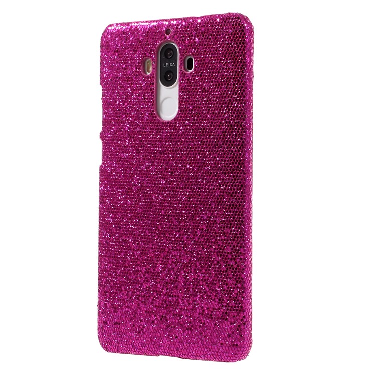 Glittery Sequins Leather Coated Hard Mobile Case for Huawei Mate 9 - Rose-2