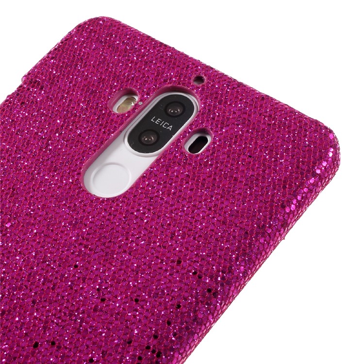 Glittery Sequins Leather Coated Hard Mobile Case for Huawei Mate 9 - Rose-4