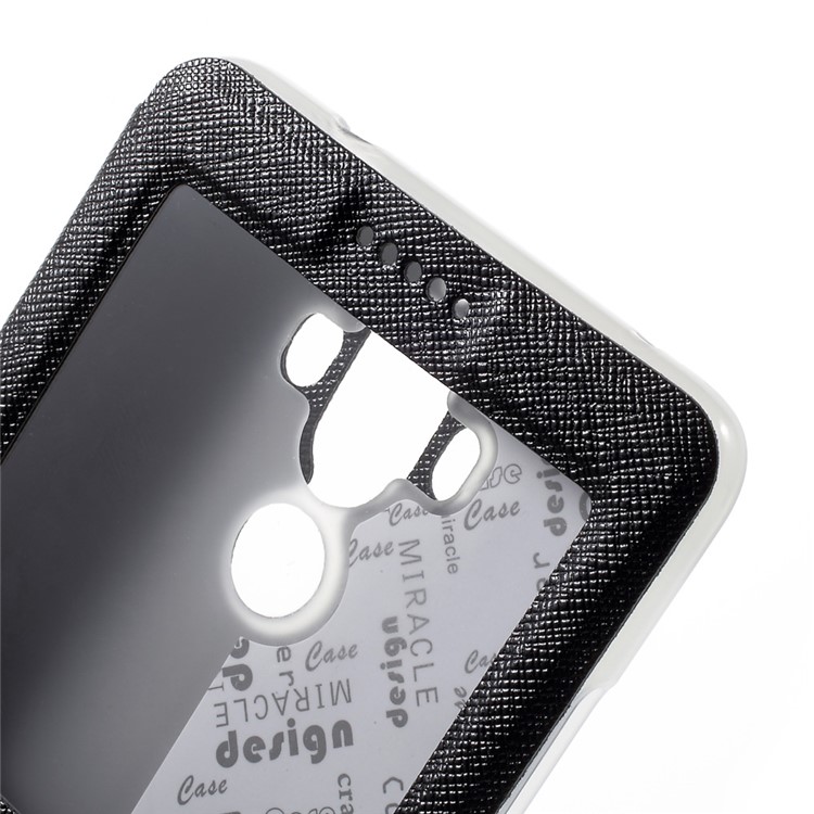 Cross Texture Smart View Leather Phone Case for Huawei Mate 9 - Black-8