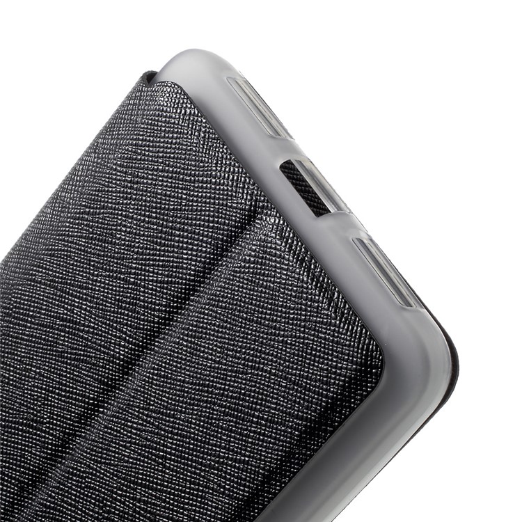 Cross Texture Smart View Leather Phone Case for Huawei Mate 9 - Black-9