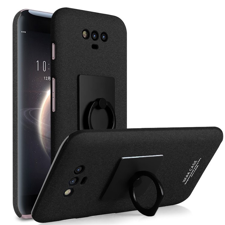 IMAK Kickstand Ring Holder Matte Hard PC Phone Case for Huawei Honor Magic - Black-1