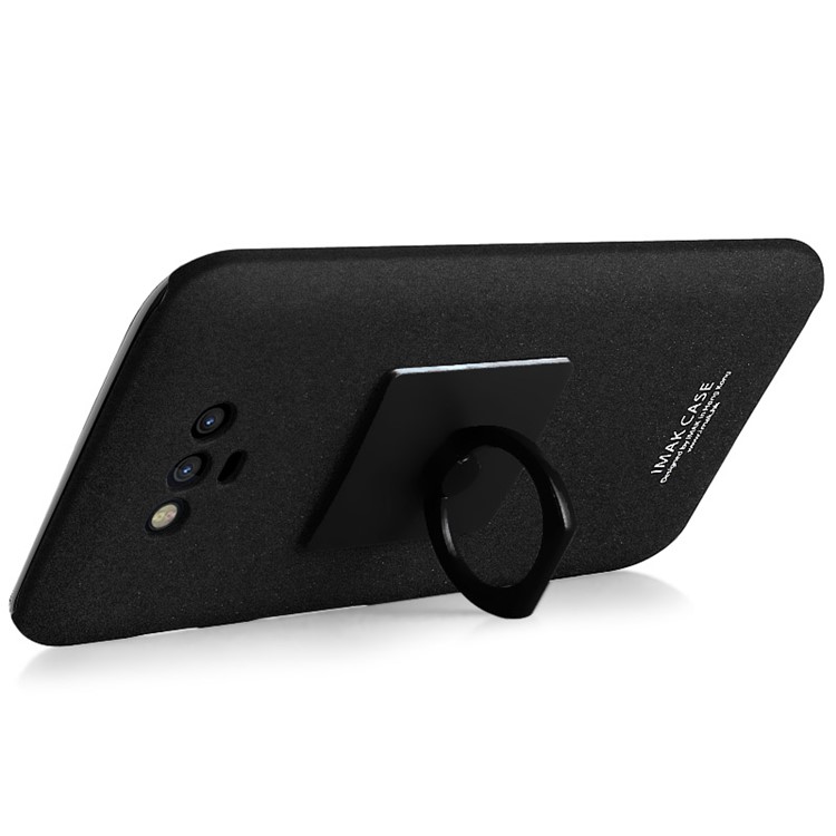 IMAK Kickstand Ring Holder Matte Hard PC Phone Case for Huawei Honor Magic - Black-3