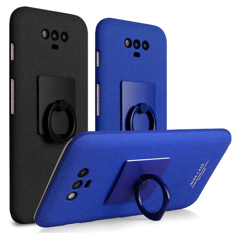 IMAK Kickstand Ring Holder Matte Hard PC Phone Case for Huawei Honor Magic - Black-7