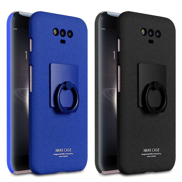 IMAK Kickstand Ring Holder Matte Hard PC Phone Case for Huawei Honor Magic - Black-8