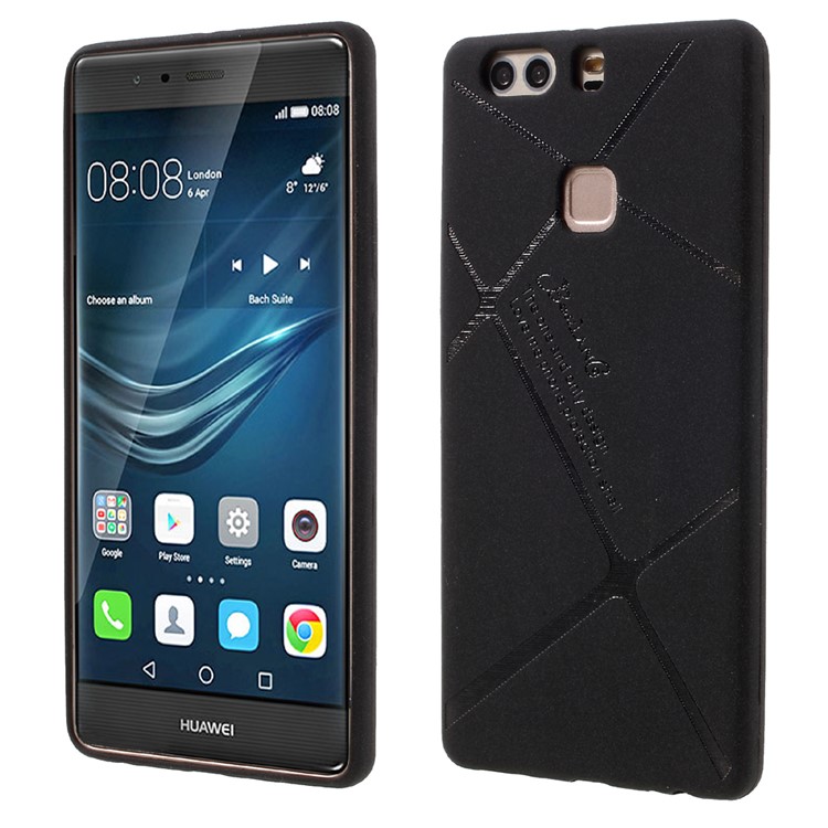 BOSILANG Lines Pattern Matte TPU Back Phone Case for Huawei P9 Plus - Black-1