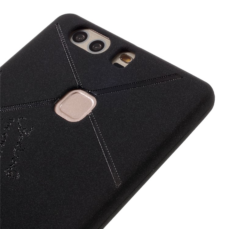 BOSILANG Lines Pattern Matte TPU Back Phone Case for Huawei P9 Plus - Black-3