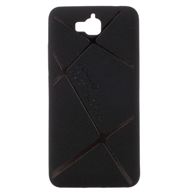 BOSILANG Lines Pattern Matte TPU Back Phone Case for Huawei Y6 Pro / Enjoy 5 - Black-1