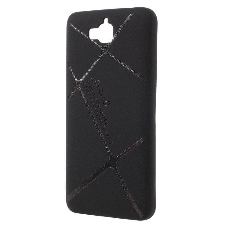 BOSILANG Lines Pattern Matte TPU Back Phone Case for Huawei Y6 Pro / Enjoy 5 - Black-2