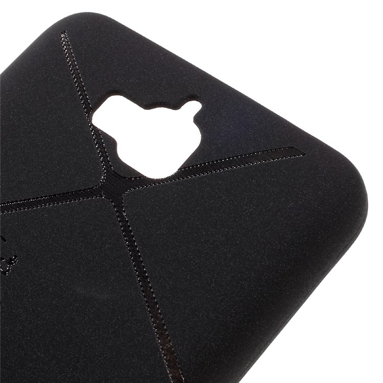 BOSILANG Lines Pattern Matte TPU Back Phone Case for Huawei Y6 Pro / Enjoy 5 - Black-4