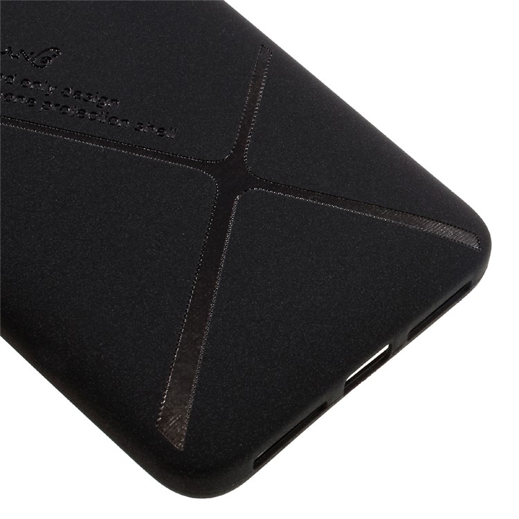 BOSILANG Lines Pattern Matte TPU Back Phone Case for Huawei Y6 Pro / Enjoy 5 - Black-5