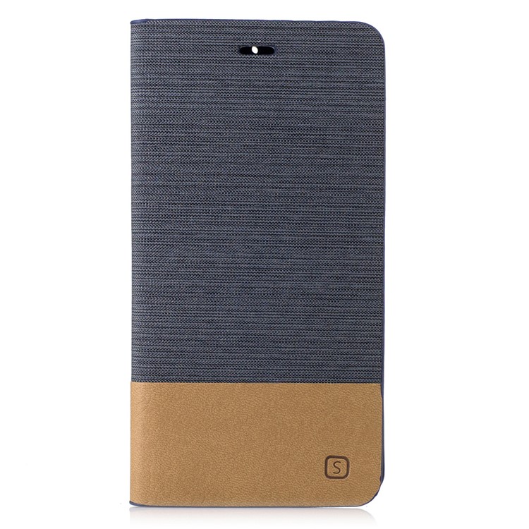 Two-tone Linen Leather Stand Phone Casing for Huawei Mate 9 - Dark Grey-1
