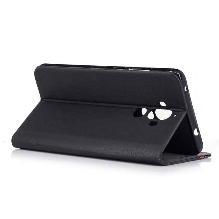 Bi-color Leather Card Holder Mobile Casing for Huawei Mate 9 - Black-3