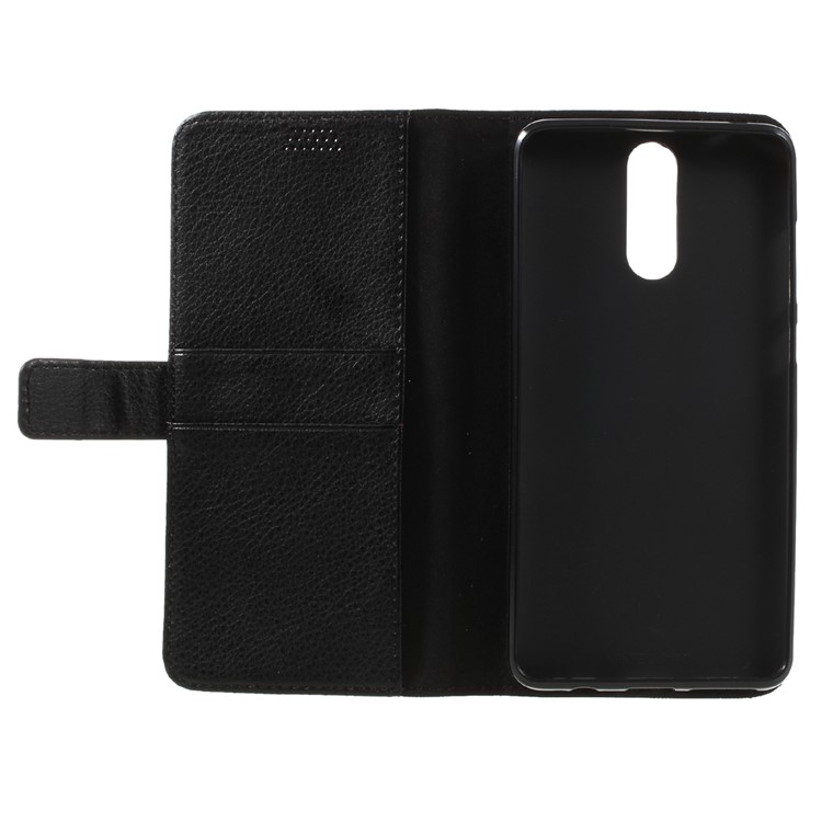 Litchi Texture Leather Wallet Stand Phone Case for Huawei Mate 9 Pro / Porsche Design - Black-10