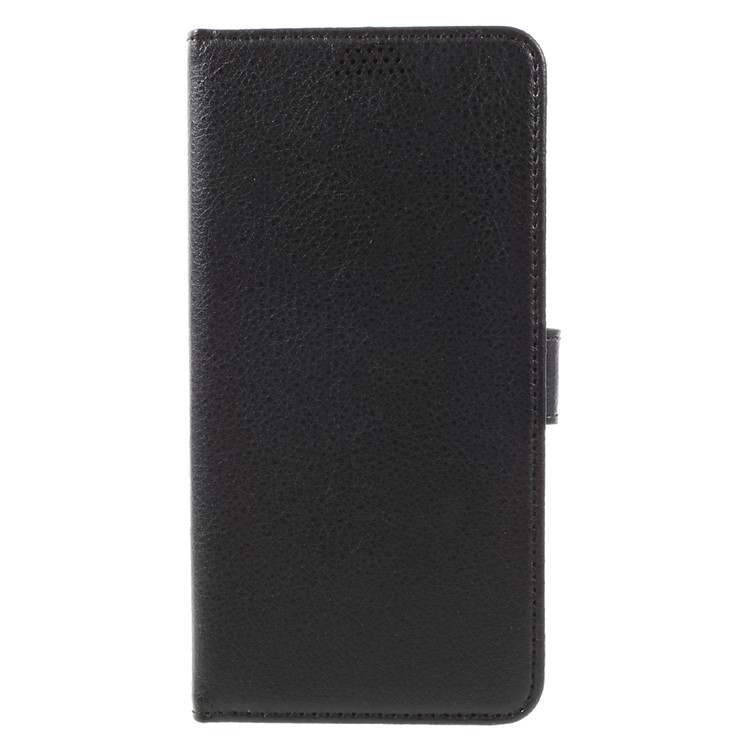 Litchi Texture Leather Wallet Stand Phone Case for Huawei Mate 9 Pro / Porsche Design - Black-3