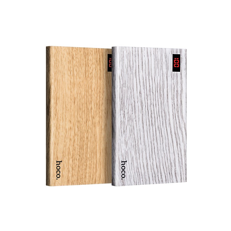 HOCO B17B 20000mAh 2.1A Wood Grain Dual-USB Power Bank Charger for iPhone iPad Samsung - Walnut-7