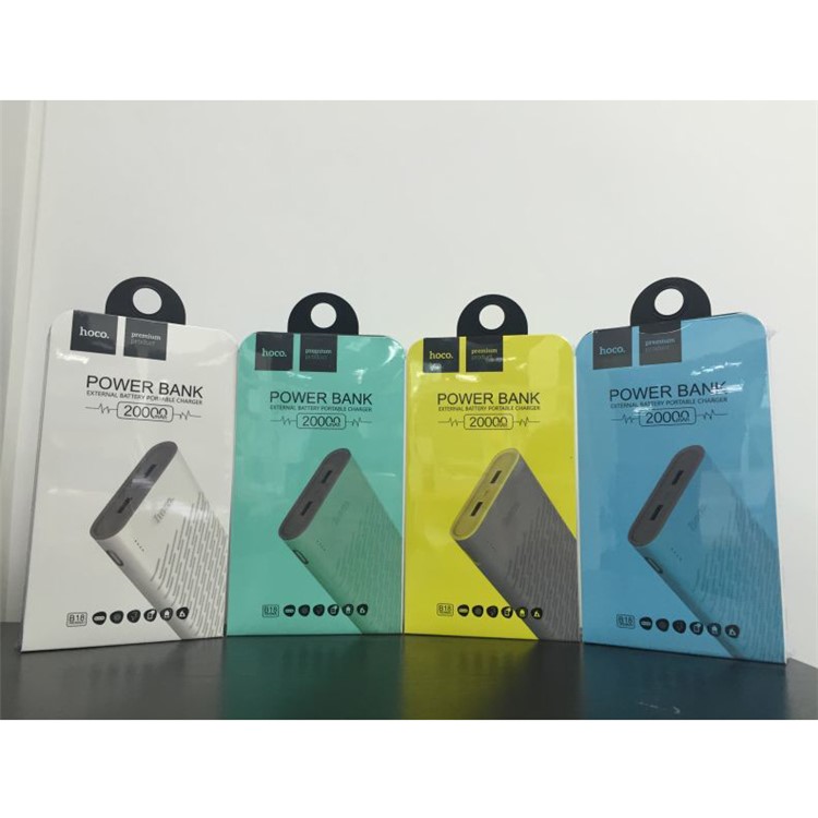 HOCO Concave Pattern Dual USB Portable Power Bank 20000mAh (B18-20000) - White-4