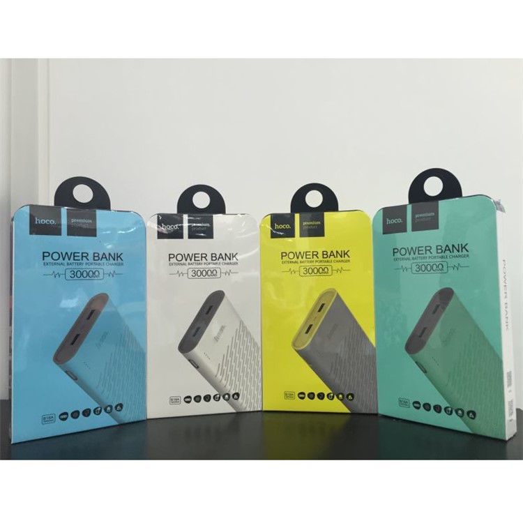 HOCO Concave Pattern Dual USB Portable Power Bank 20000mAh (B18-20000) - White-5