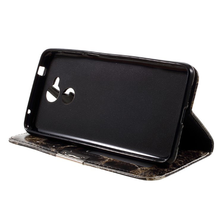 Marble Grain Wallet Leather Stand Case for Huawei Enjoy 6s - Black-4