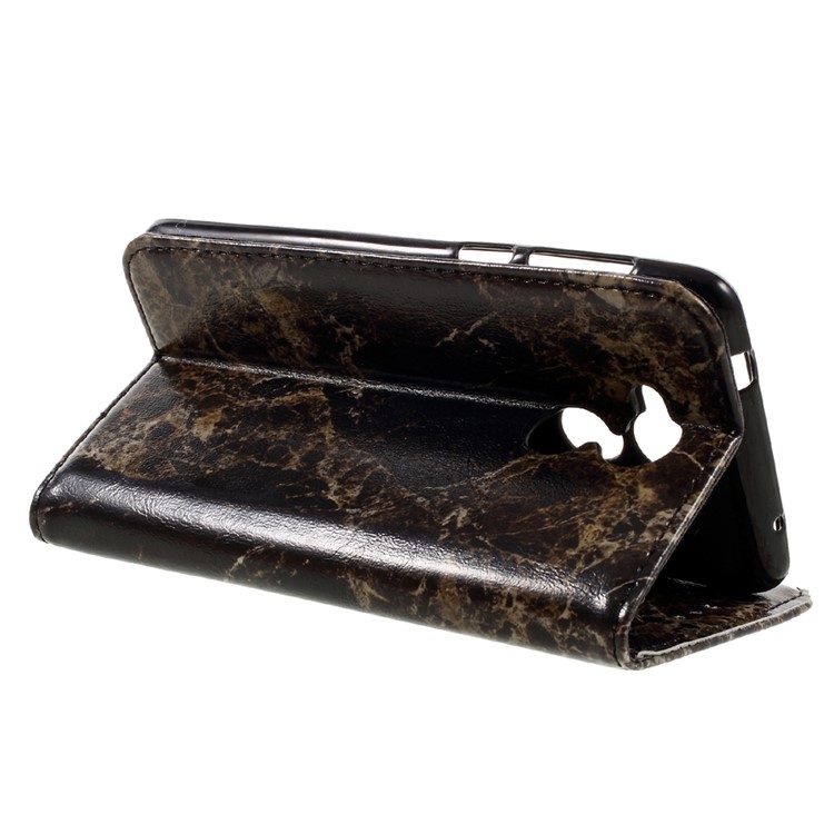 Marble Grain Wallet Leather Stand Case for Huawei Enjoy 6s - Black-5