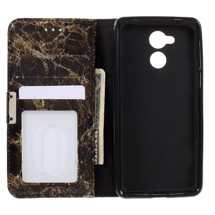 Marble Grain Wallet Leather Stand Case for Huawei Enjoy 6s - Black-6