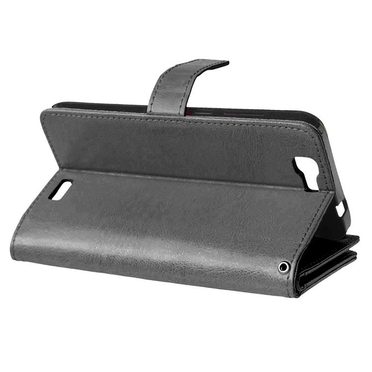 Multi 9 Card Slots Crazy Horse Leather Wallet Stand Case for Huawei Ascend G7 - Black-4