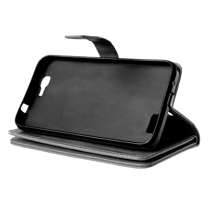 Multi 9 Card Slots Crazy Horse Leather Wallet Stand Case for Huawei Ascend G7 - Black-5