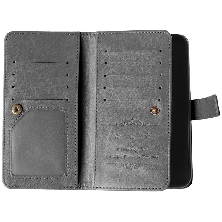 Multi 9 Card Slots Crazy Horse Leather Wallet Stand Case for Huawei Ascend G7 - Black-6