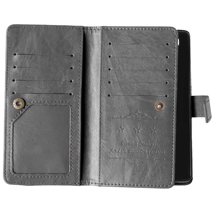 9 ID/Credit Card Slots Crazy Horse Leather Wallet Case for Huawei P8 Lite - Black-6